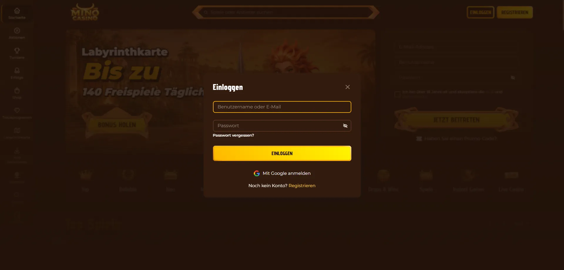 Mino Casino login accesso account giocatori italiani 2026