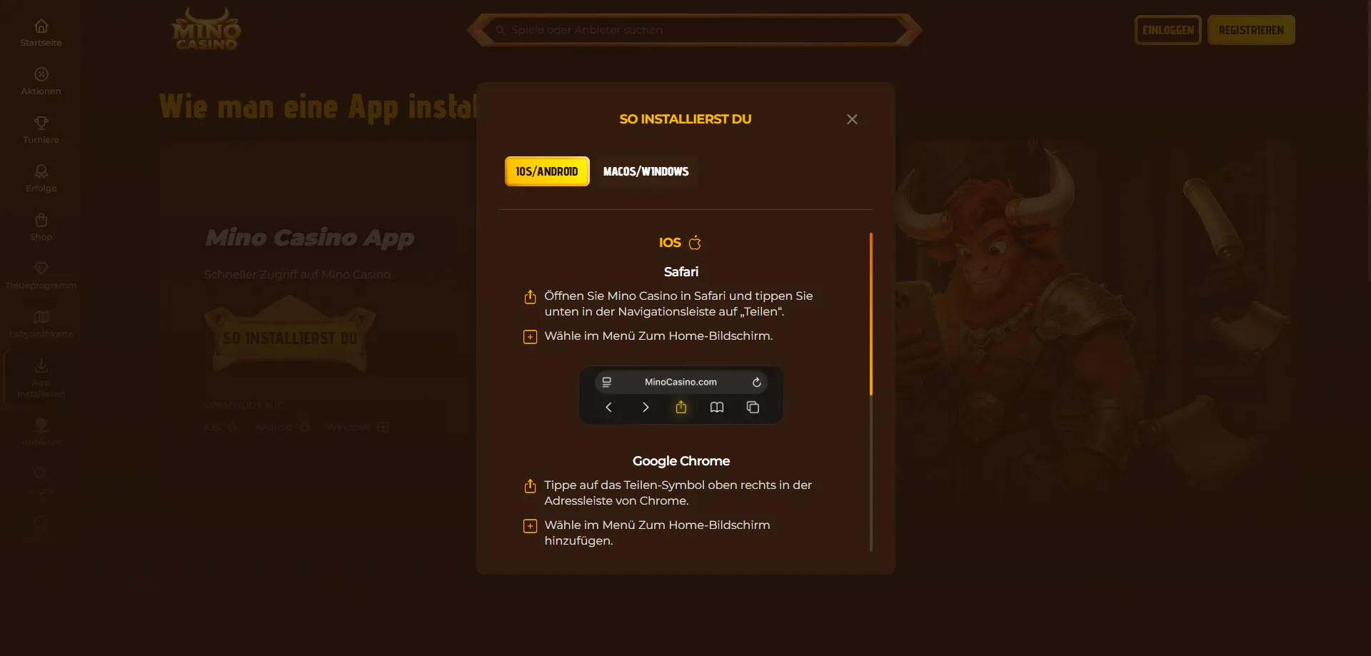 Mino Casino mobile &mdash; gioca da smartphone senza scaricare app
